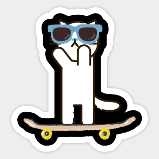 Summer Cat On A Skateboard Sticker